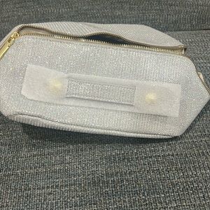 Silver glitter makeup bag NEVER USED